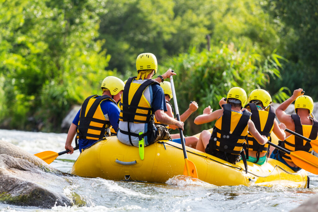 Rafting team , summer extreme water sport